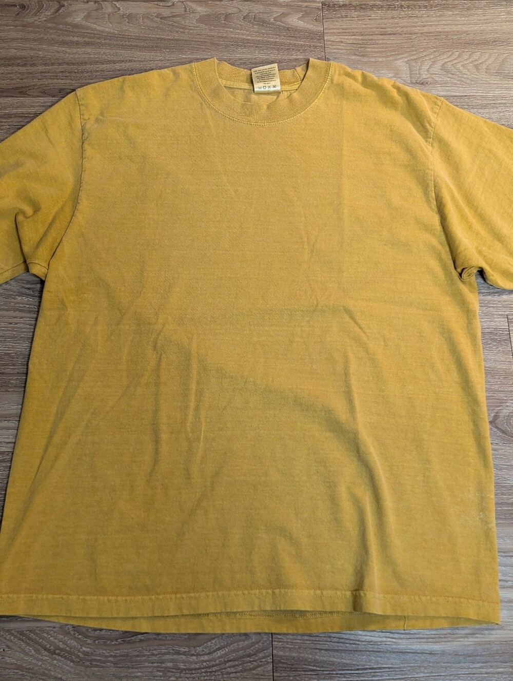 Shaka Wear Heavyweight Garment Died Short Sleeve T-Shirt in Mustard Yellow XL